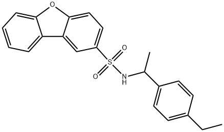 N-[1-(4-ethylphenyl)ethyl]dibenzofuran-2-sulfonamide 구조식 이미지