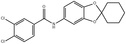 3,4-dichloro-N-spiro[1,3-benzodioxole-2,1'-cyclohexane]-5-ylbenzamide 구조식 이미지