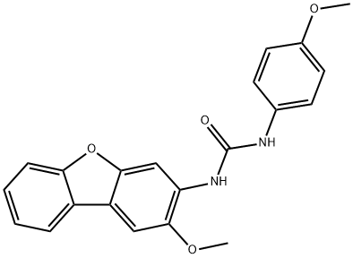 1-(2-methoxydibenzofuran-3-yl)-3-(4-methoxyphenyl)urea 구조식 이미지