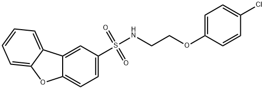 N-[2-(4-chlorophenoxy)ethyl]dibenzofuran-2-sulfonamide Structure