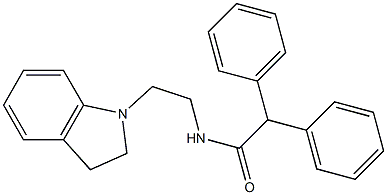 N-[2-(2,3-dihydroindol-1-yl)ethyl]-2,2-diphenylacetamide 구조식 이미지