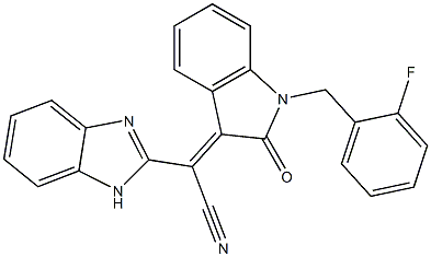 (2Z)-2-(1H-benzimidazol-2-yl)-2-[1-[(2-fluorophenyl)methyl]-2-oxoindol-3-ylidene]acetonitrile Structure