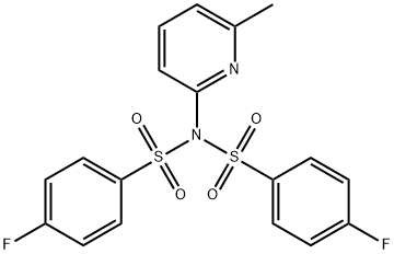 4-fluoro-N-(4-fluorophenyl)sulfonyl-N-(6-methylpyridin-2-yl)benzenesulfonamide 구조식 이미지