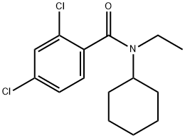 2,4-dichloro-N-cyclohexyl-N-ethylbenzamide 구조식 이미지