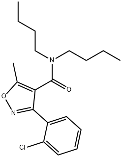 N,N-dibutyl-3-(2-chlorophenyl)-5-methyl-1,2-oxazole-4-carboxamide 구조식 이미지