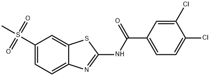 3,4-dichloro-N-(6-methylsulfonyl-1,3-benzothiazol-2-yl)benzamide 구조식 이미지