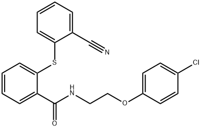 N-[2-(4-chlorophenoxy)ethyl]-2-(2-cyanophenyl)sulfanylbenzamide Structure