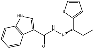 N-[(E)-1-thiophen-2-ylpropylideneamino]-1H-indole-3-carboxamide Structure