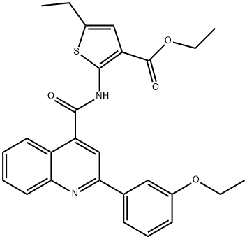 ethyl 2-[[2-(3-ethoxyphenyl)quinoline-4-carbonyl]amino]-5-ethylthiophene-3-carboxylate Structure