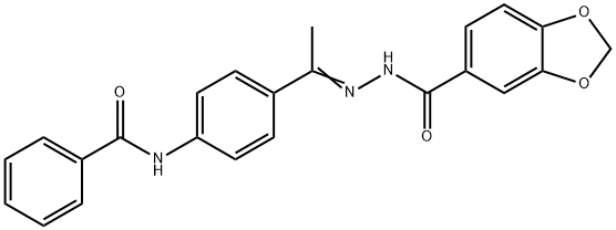 N-[(E)-1-(4-benzamidophenyl)ethylideneamino]-1,3-benzodioxole-5-carboxamide Structure