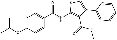 methyl 4-phenyl-2-[(4-propan-2-yloxybenzoyl)amino]thiophene-3-carboxylate Structure