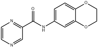 N-(2,3-dihydro-1,4-benzodioxin-6-yl)pyrazine-2-carboxamide 구조식 이미지