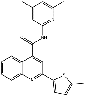 N-(4,6-dimethylpyridin-2-yl)-2-(5-methylthiophen-2-yl)quinoline-4-carboxamide 구조식 이미지