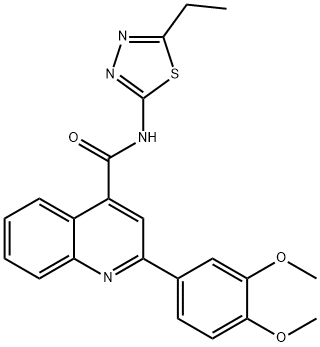 2-(3,4-dimethoxyphenyl)-N-(5-ethyl-1,3,4-thiadiazol-2-yl)quinoline-4-carboxamide Structure