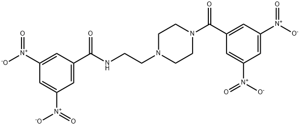 N-[2-[4-(3,5-dinitrobenzoyl)piperazin-1-yl]ethyl]-3,5-dinitrobenzamide 구조식 이미지