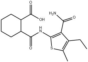 2-[(3-carbamoyl-4-ethyl-5-methylthiophen-2-yl)carbamoyl]cyclohexane-1-carboxylic acid Structure