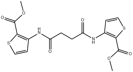 methyl 3-[[4-[(2-methoxycarbonylthiophen-3-yl)amino]-4-oxobutanoyl]amino]thiophene-2-carboxylate 구조식 이미지