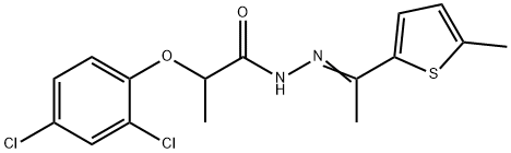 2-(2,4-dichlorophenoxy)-N-[(E)-1-(5-methylthiophen-2-yl)ethylideneamino]propanamide Structure