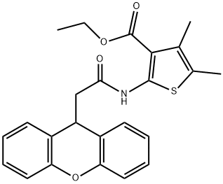 ethyl 4,5-dimethyl-2-[[2-(9H-xanthen-9-yl)acetyl]amino]thiophene-3-carboxylate 구조식 이미지