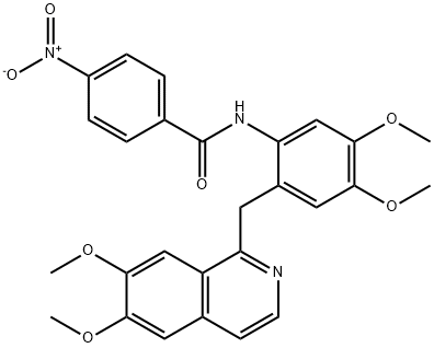 N-[2-[(6,7-dimethoxyisoquinolin-1-yl)methyl]-4,5-dimethoxyphenyl]-4-nitrobenzamide 구조식 이미지