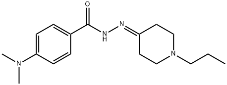 4-(dimethylamino)-N-[(1-propylpiperidin-4-ylidene)amino]benzamide 구조식 이미지