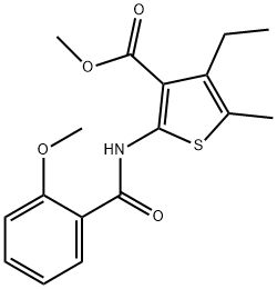 methyl 4-ethyl-2-[(2-methoxybenzoyl)amino]-5-methylthiophene-3-carboxylate 구조식 이미지