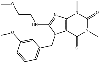 8-(2-methoxyethylamino)-7-[(3-methoxyphenyl)methyl]-1,3-dimethylpurine-2,6-dione Structure