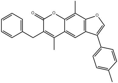 6-benzyl-5,9-dimethyl-3-(4-methylphenyl)furo[3,2-g]chromen-7-one Structure