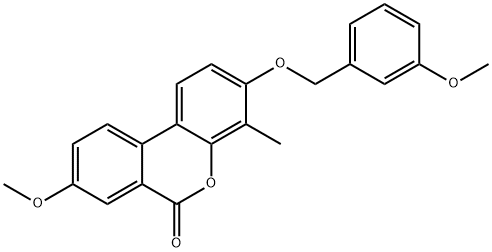 8-methoxy-3-[(3-methoxyphenyl)methoxy]-4-methylbenzo[c]chromen-6-one 구조식 이미지