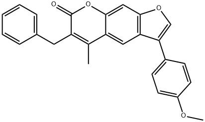 6-benzyl-3-(4-methoxyphenyl)-5-methylfuro[3,2-g]chromen-7-one Structure