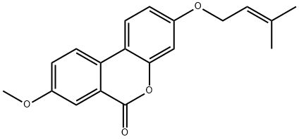 8-methoxy-3-(3-methylbut-2-enoxy)benzo[c]chromen-6-one 구조식 이미지