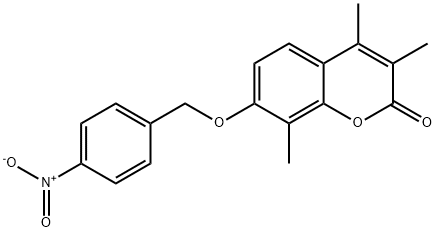 3,4,8-trimethyl-7-[(4-nitrophenyl)methoxy]chromen-2-one 구조식 이미지