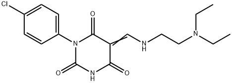 (5E)-1-(4-chlorophenyl)-5-[[2-(diethylamino)ethylamino]methylidene]-1,3-diazinane-2,4,6-trione Structure