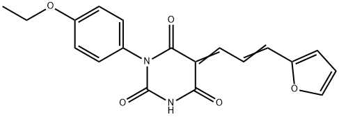 (5Z)-1-(4-ethoxyphenyl)-5-[(E)-3-(furan-2-yl)prop-2-enylidene]-1,3-diazinane-2,4,6-trione Structure