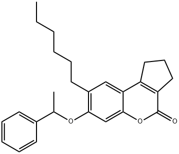 8-hexyl-7-(1-phenylethoxy)-2,3-dihydro-1H-cyclopenta[c]chromen-4-one Structure