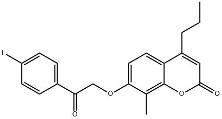 7-[2-(4-fluorophenyl)-2-oxoethoxy]-8-methyl-4-propylchromen-2-one Structure