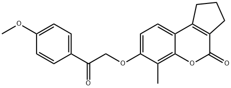 7-[2-(4-methoxyphenyl)-2-oxoethoxy]-6-methyl-2,3-dihydro-1H-cyclopenta[c]chromen-4-one 구조식 이미지