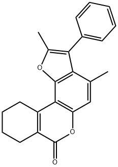 2,4-dimethyl-3-phenyl-8,9,10,11-tetrahydro-[1]benzofuro[6,7-c]isochromen-7-one 구조식 이미지