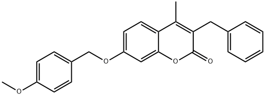 3-benzyl-7-[(4-methoxyphenyl)methoxy]-4-methylchromen-2-one Structure