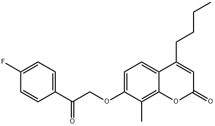 4-butyl-7-[2-(4-fluorophenyl)-2-oxoethoxy]-8-methylchromen-2-one 구조식 이미지