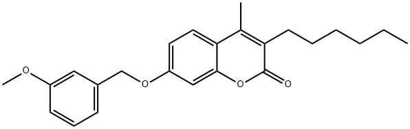 3-hexyl-7-[(3-methoxyphenyl)methoxy]-4-methylchromen-2-one Structure