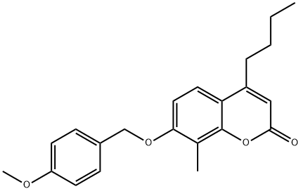 4-butyl-7-[(4-methoxyphenyl)methoxy]-8-methylchromen-2-one Structure