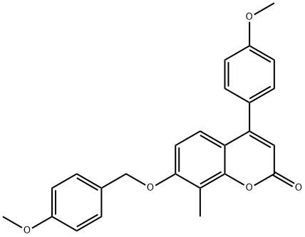 4-(4-methoxyphenyl)-7-[(4-methoxyphenyl)methoxy]-8-methylchromen-2-one Structure