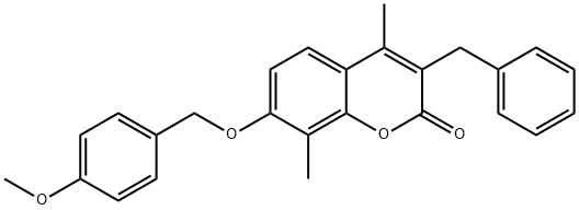 3-benzyl-7-[(4-methoxyphenyl)methoxy]-4,8-dimethylchromen-2-one 구조식 이미지