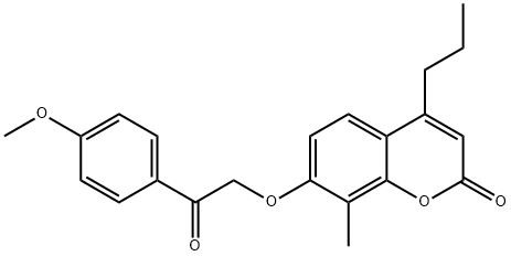 7-[2-(4-methoxyphenyl)-2-oxoethoxy]-8-methyl-4-propylchromen-2-one 구조식 이미지