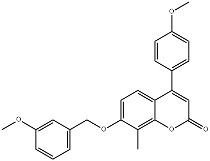 4-(4-methoxyphenyl)-7-[(3-methoxyphenyl)methoxy]-8-methylchromen-2-one Structure