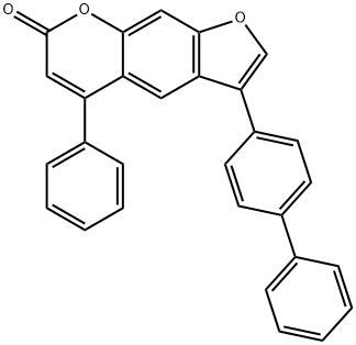 5-phenyl-3-(4-phenylphenyl)furo[3,2-g]chromen-7-one Structure