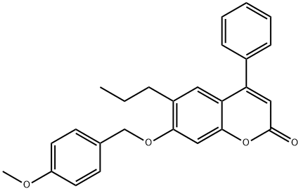 7-[(4-methoxyphenyl)methoxy]-4-phenyl-6-propylchromen-2-one Structure