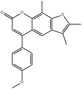 5-(4-methoxyphenyl)-2,3,9-trimethylfuro[3,2-g]chromen-7-one 구조식 이미지
