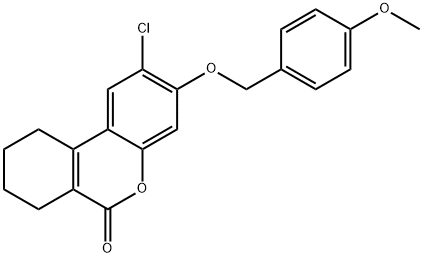 2-chloro-3-[(4-methoxyphenyl)methoxy]-7,8,9,10-tetrahydrobenzo[c]chromen-6-one 구조식 이미지